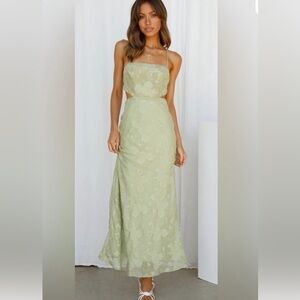 Hello Molly Light Green Backless Cut Out Dress